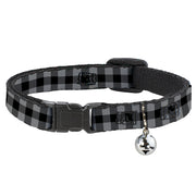 Cat Collar Breakaway - Buffalo Plaid Black Gray Breakaway Cat Collars Buckle-Down   
