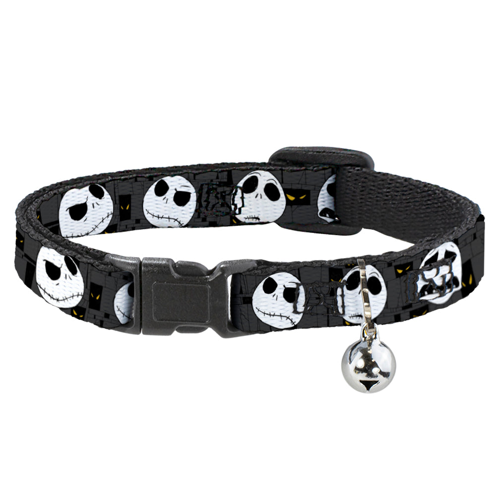 Cat Collar Breakaway - Nightmare Before Christmas Jack Expressions Gray Breakaway Cat Collars Disney   