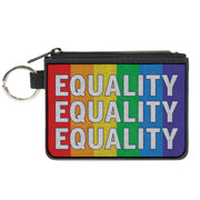 Canvas Zipper Wallet - MINI X-SMALL - EQUALITY Blocks Rainbow Blue White Canvas Zipper Wallets Buckle-Down   