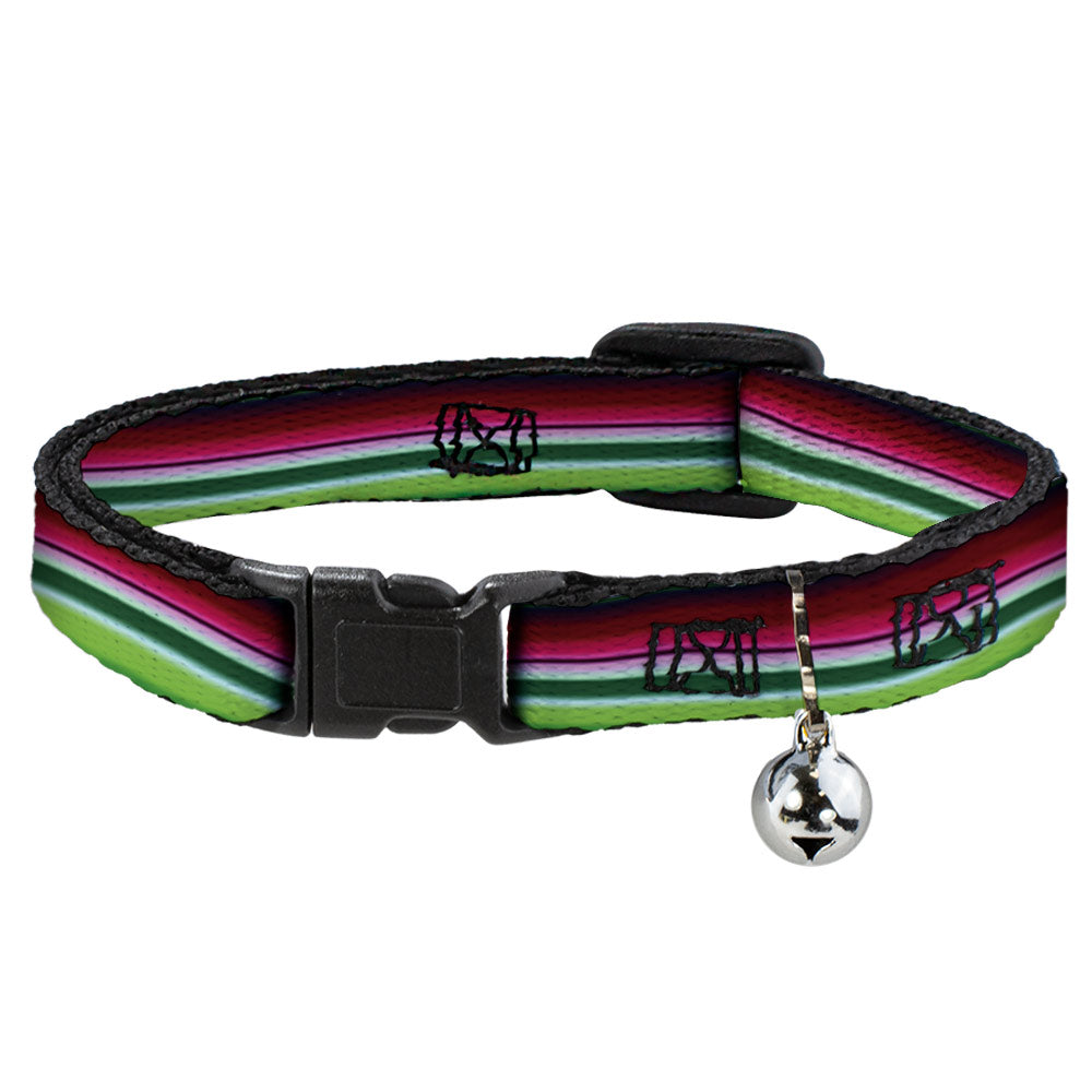 Cat Collar Breakaway - Zarape1 Horizontal Red White Green Breakaway Cat Collars Buckle-Down   