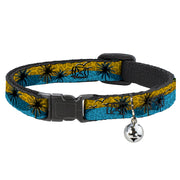 Cat Collar Breakaway - Palm Trees & Gulls Leopard Brown Blue Breakaway Cat Collars Buckle-Down   