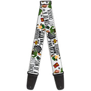 Guitar Strap - Elf Buddy the Elf Poses and Quotes Doodle White Guitar Straps Elf