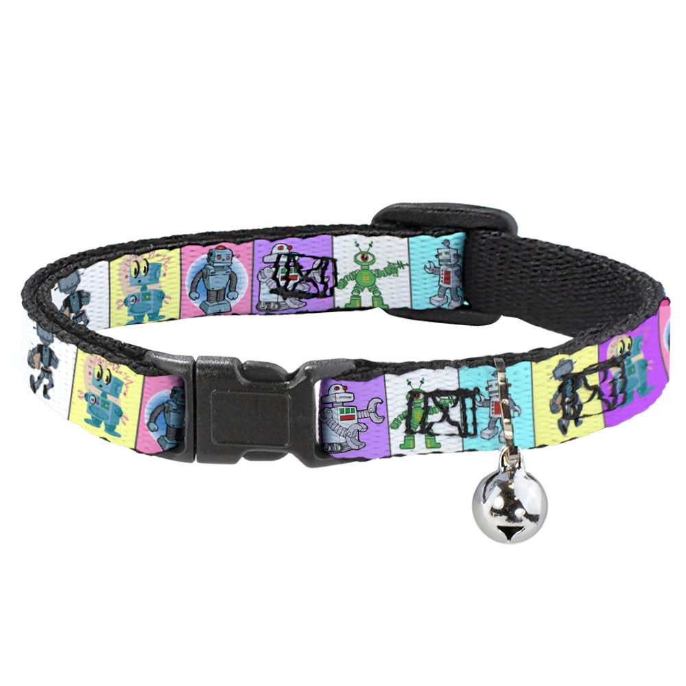 Cat Collar Breakaway - Robots Pastel Blocks Breakaway Cat Collars Buckle-Down   