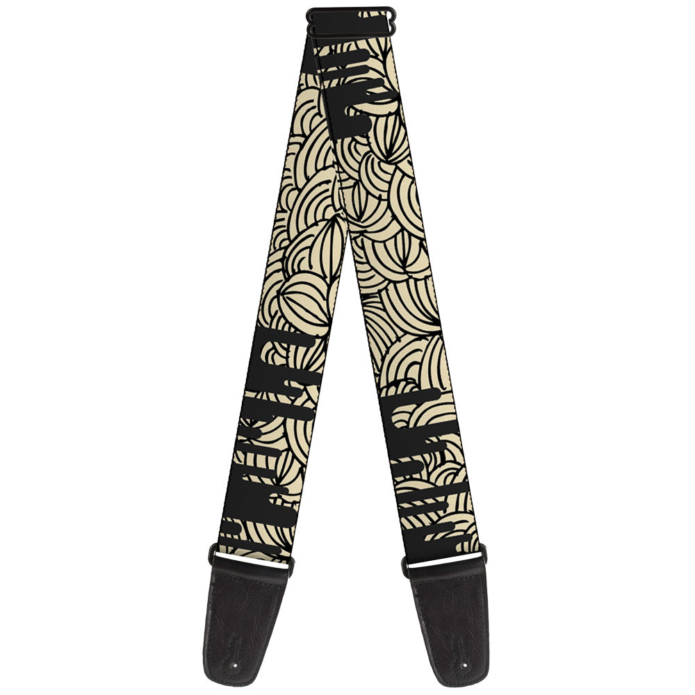 Guitar Strap - Doodle1 Paint Drips Cream Black Guitar Straps Buckle-Down   