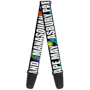 Guitar Strap - New Jersey Shore Towns Black Multi Color White Guitar Straps Buckle-Down   