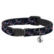 Cat Collar Breakaway - 3-D Glasses Black Breakaway Cat Collars Buckle-Down   