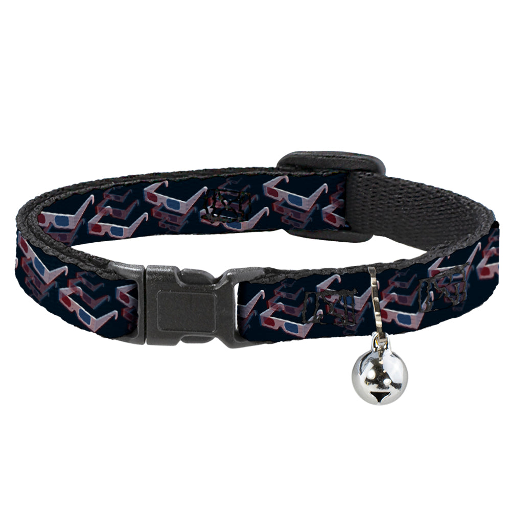Cat Collar Breakaway - 3-D Glasses Black Breakaway Cat Collars Buckle-Down   