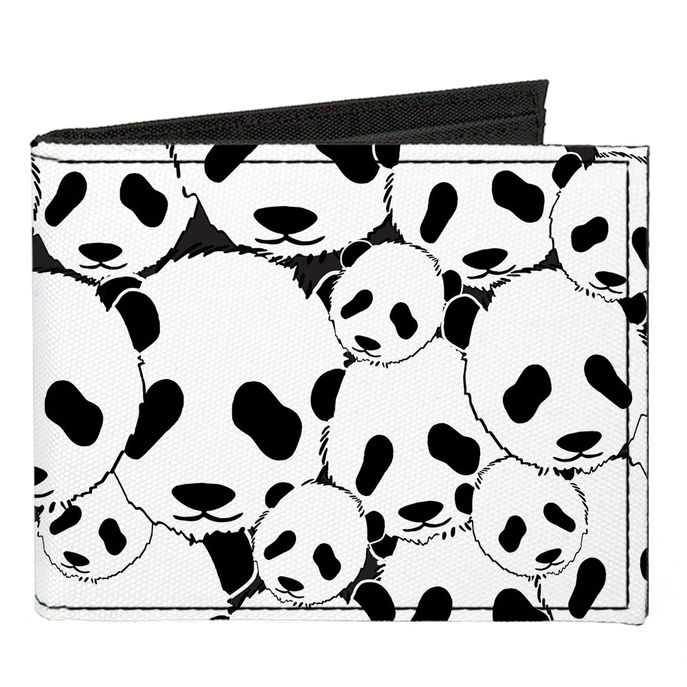 Canvas Bi-Fold Wallet - Panda Bear Stacked Canvas Bi-Fold Wallets Buckle-Down   