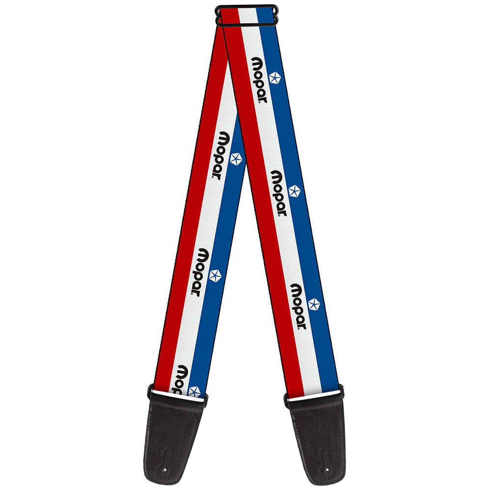 Guitar Strap - MOPAR Logo Stripe Blue White Red Guitar Straps Mopar   