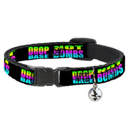 Cat Collar Breakaway - DROP BASS NOT BOMBS Black Rainbow Breakaway Cat Collars Buckle-Down   