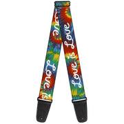 Guitar Strap - LOVE IS LOVE BD Tie Dye White Guitar Straps Buckle-Down   