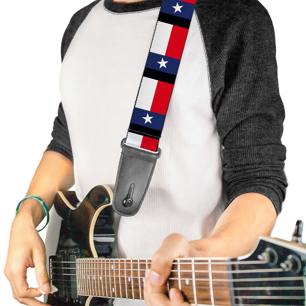 Guitar Strap - Texas Flag Black Guitar Straps Buckle-Down   