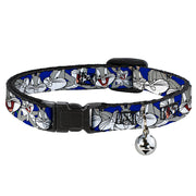 Cat Collar Breakaway - Bugs Bunny CLOSE-UP Poses Blue Breakaway Cat Collars Looney Tunes   