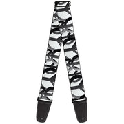 Guitar Strap - Peace Dots White Black Guitar Straps Buckle-Down   