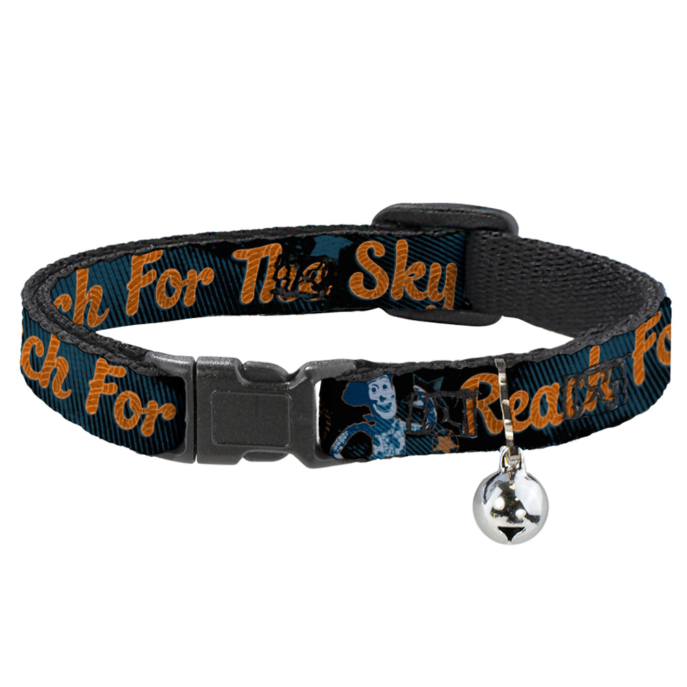 Cat Collar Breakaway - Woody REACH FOR THE SKY Denim Blue Print Breakaway Cat Collars Disney   