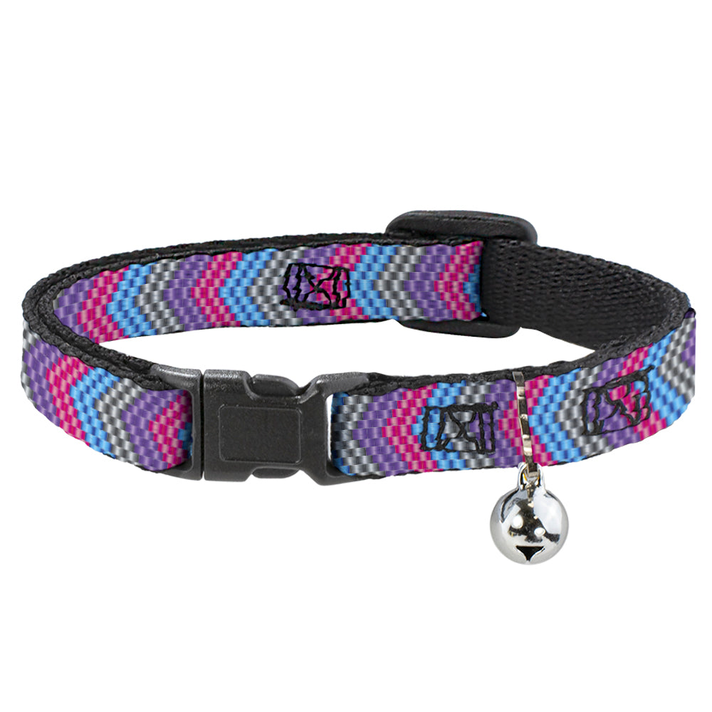 Cat Collar Breakaway - Chevron Weave Gray Lavender Pink Baby Blue Breakaway Cat Collars Buckle-Down   