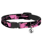 Cat Collar Breakaway - Splatter Black Pink Breakaway Cat Collars Buckle-Down   