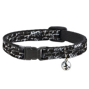 Cat Collar Breakaway - Grunge Bricks Black White Breakaway Cat Collars Buckle-Down   
