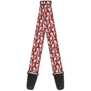 Guitar Strap - Skull Yard Red White Guitar Straps Buckle-Down   