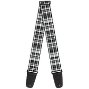 Guitar Strap - Plaid Black White Guitar Straps Buckle-Down   