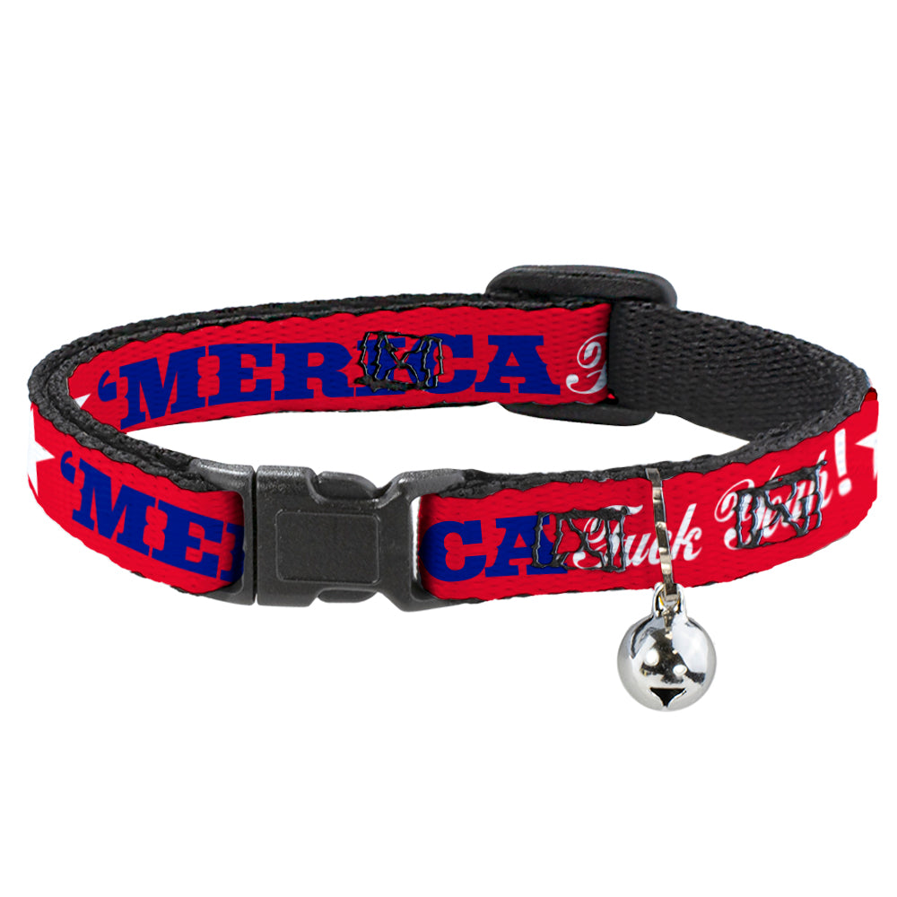 Cat Collar Breakaway - 'MERICA FUCK YEAH! Star Red Blue White Breakaway Cat Collars Buckle-Down   