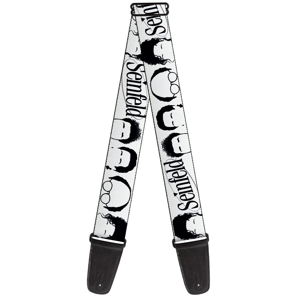 Guitar Strap - SEINFELD Face Silhouettes White Black Guitar Straps Seinfeld   