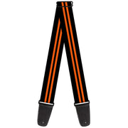 Guitar Strap - Stripe Black Orange Guitar Straps Buckle-Down   