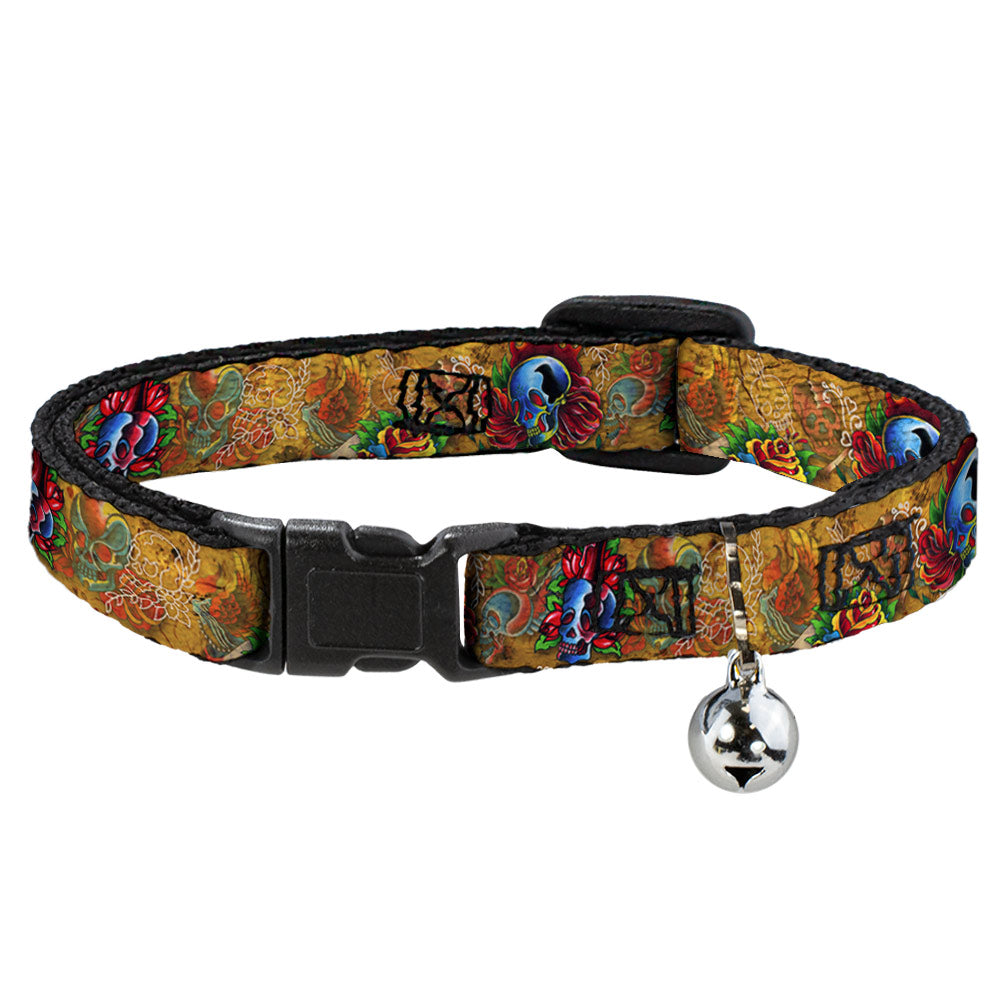 Cat Collar Breakaway - Tattoo Johnny-Candles & Skulls Breakaway Cat Collars Tattoo Johnny   