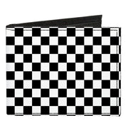 Black and White Checkered Canvas Bi-Fold Wallet Canvas Bi-Fold Wallets Buckle-Down   