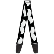 Guitar Strap - Mustache Black White Guitar Straps Buckle-Down   