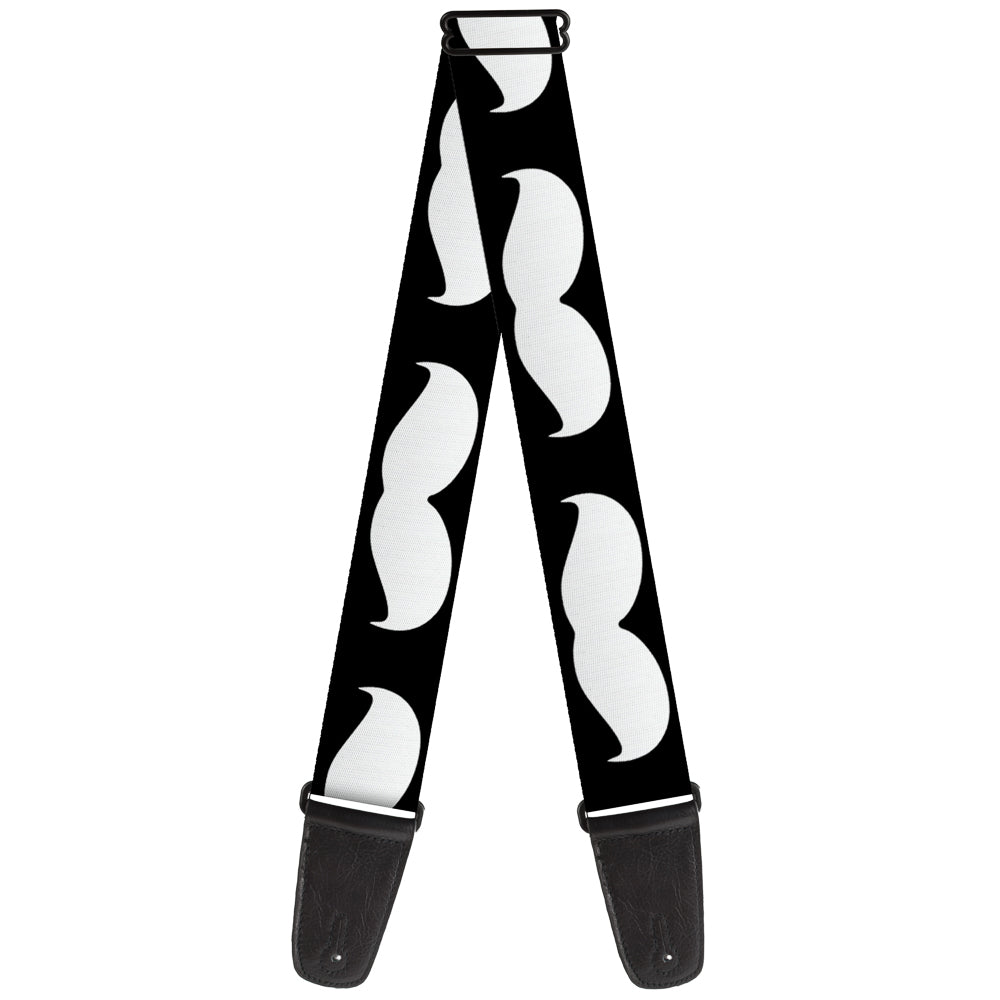 Guitar Strap - Mustache Black White Guitar Straps Buckle-Down   