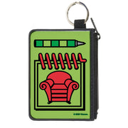 Canvas Zipper Wallet - MINI X-SMALL - Blue's Clues Steve's Handy Dandy Notebook Thinking Chair Greens Red Canvas Zipper Wallets Blue's Clues