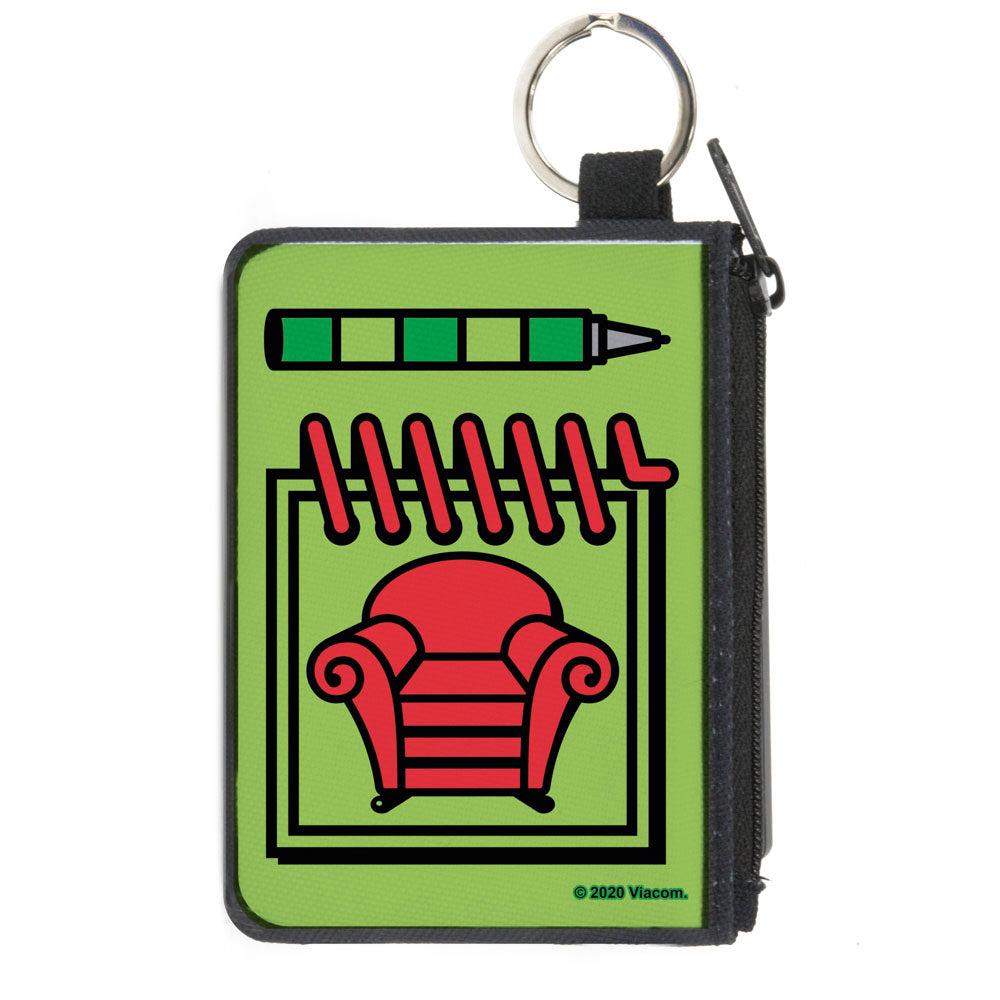 Canvas Zipper Wallet - MINI X-SMALL - Blue's Clues Steve's Handy Dandy Notebook Thinking Chair Greens Red Canvas Zipper Wallets Blue's Clues