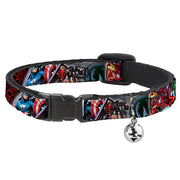 MARVEL AVENGERS Cat Collar Breakaway - Marvel Avengers Superhero Villain Poses Breakaway Cat Collars Marvel Comics   
