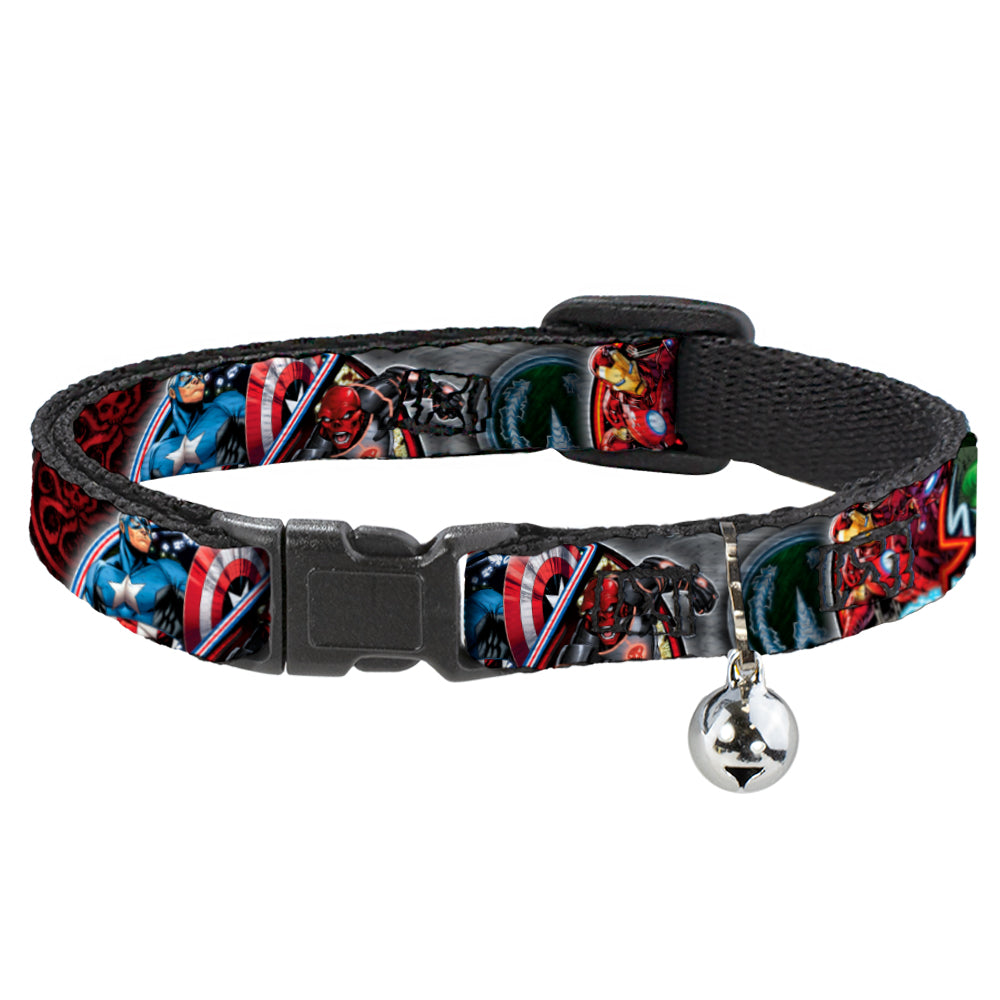 MARVEL AVENGERS Cat Collar Breakaway - Marvel Avengers Superhero Villain Poses Breakaway Cat Collars Marvel Comics   