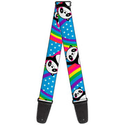 Guitar Strap - Pandas & Rainbows w Stars Guitar Straps Buckle-Down   
