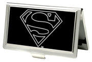 Business Card Holder - SMALL - Superman Logo Outline Reverse Brushed Business Card Holders DC Comics   