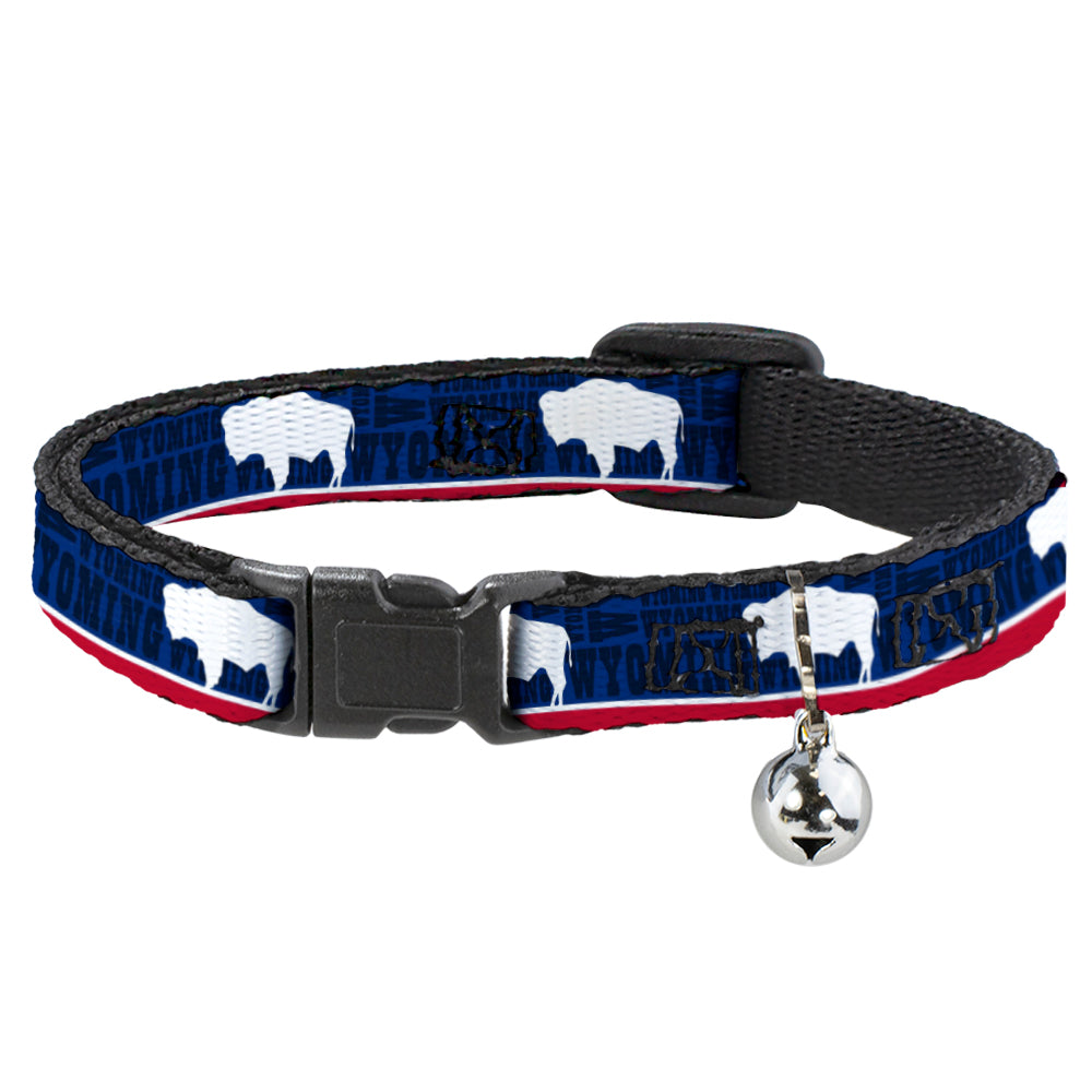 Cat Collar Breakaway - Wyoming Flags WYOMING Typography Breakaway Cat Collars Buckle-Down   