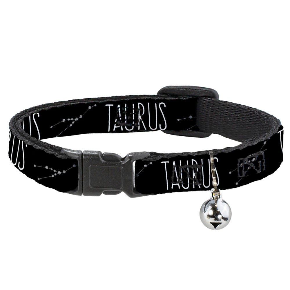 Cat Collar Breakaway - Zodiac TAURUS Constellation Black White Breakaway Cat Collars Buckle-Down   