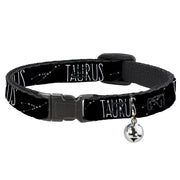 Cat Collar Breakaway - Zodiac TAURUS Constellation Black White Breakaway Cat Collars Buckle-Down   