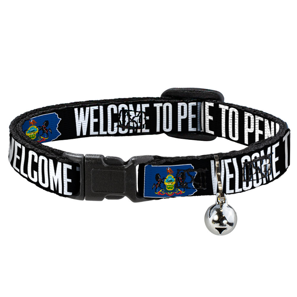 Cat Collar Breakaway - Pennsylvania Flag Silhouette WELCOME TO PENNSYLVANIA Breakaway Cat Collars Buckle-Down   