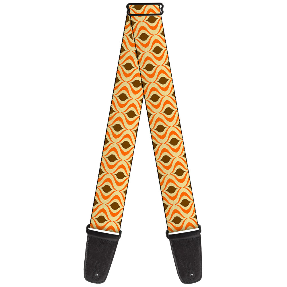 Guitar Strap - Wallpaper1 Ogee Tan Orange Brown Guitar Straps Buckle-Down   