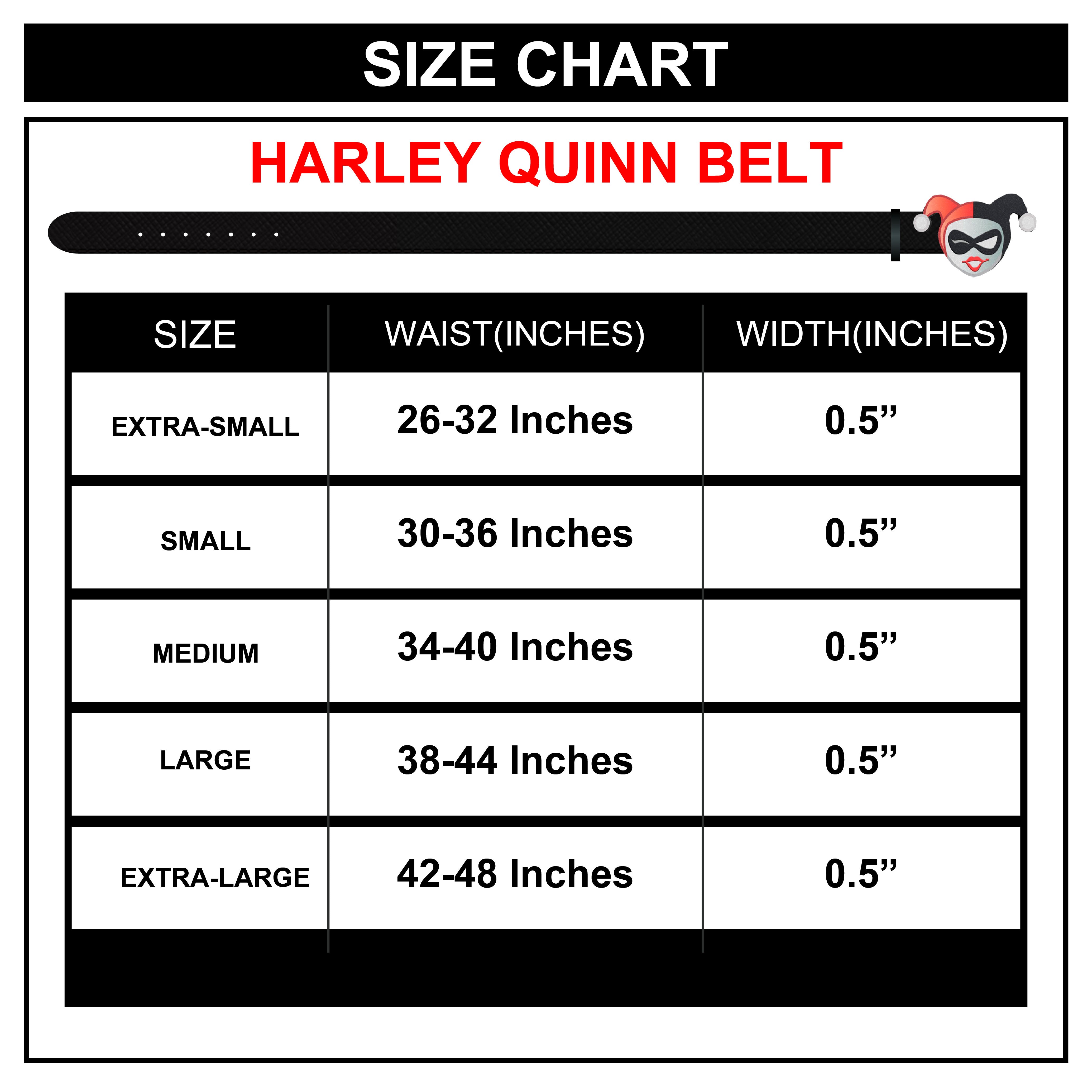 Harley Quinn Winking Face Enamel Cast Buckle - Black Patent PU Strap Belt Cast Buckle Belts DC Comics   