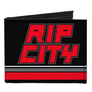 Canvas Bi-Fold Wallet - RIP CITY Stripe Mesh Black Gray Red Canvas Bi-Fold Wallets Buckle-Down   