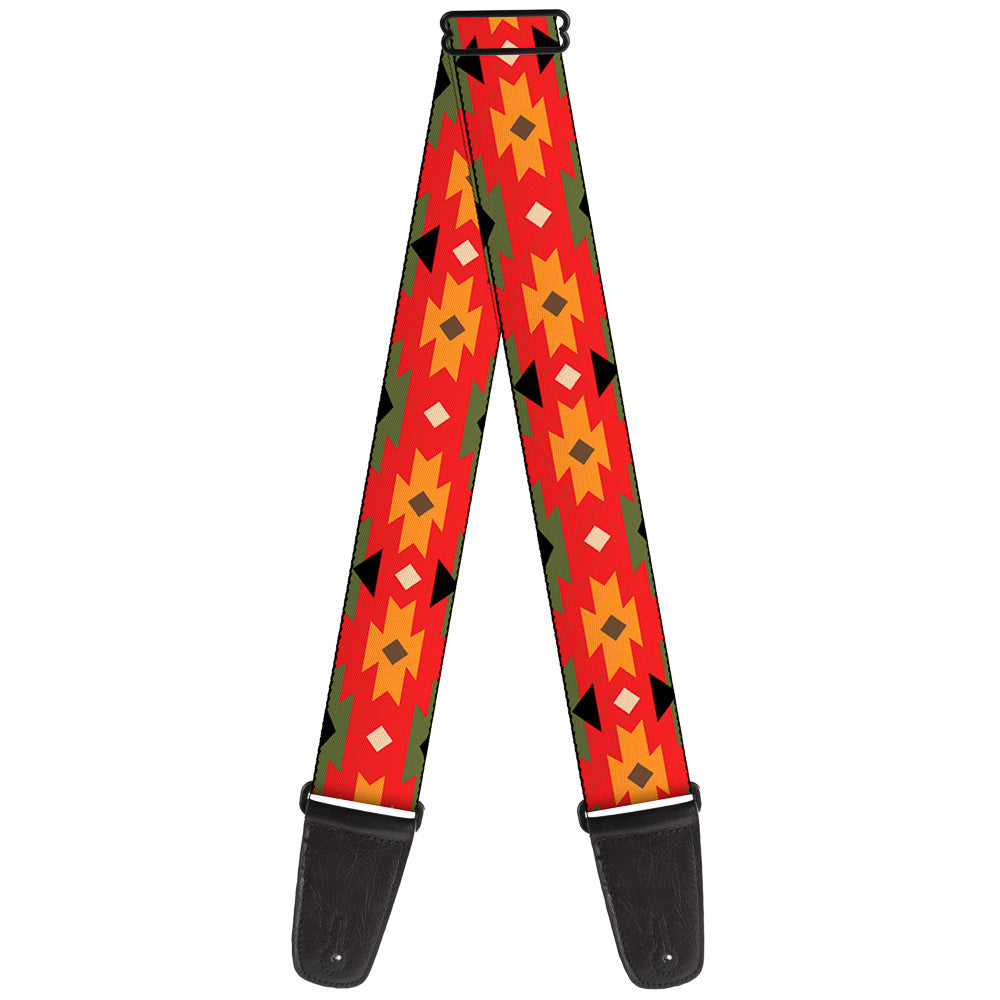 Guitar Strap - Navajo Tan Rust Olive Black Guitar Straps Buckle-Down   