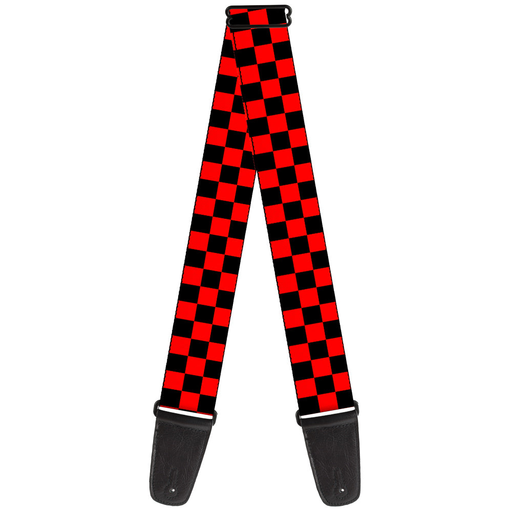 Guitar Strap - Checker Black Red Guitar Straps Buckle-Down   