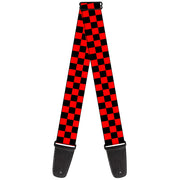 Guitar Strap - Checker Black Red Guitar Straps Buckle-Down   