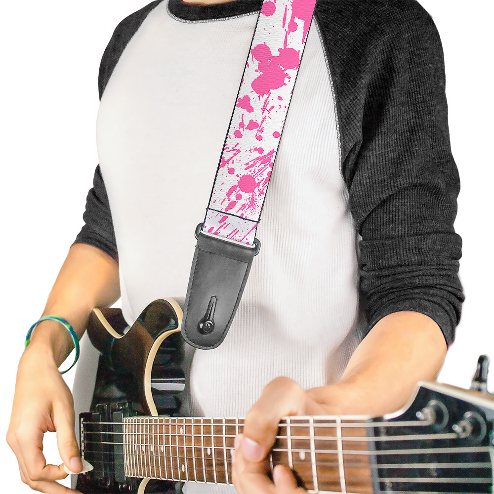 Guitar Strap - Splatter White Pink Guitar Straps Buckle-Down   