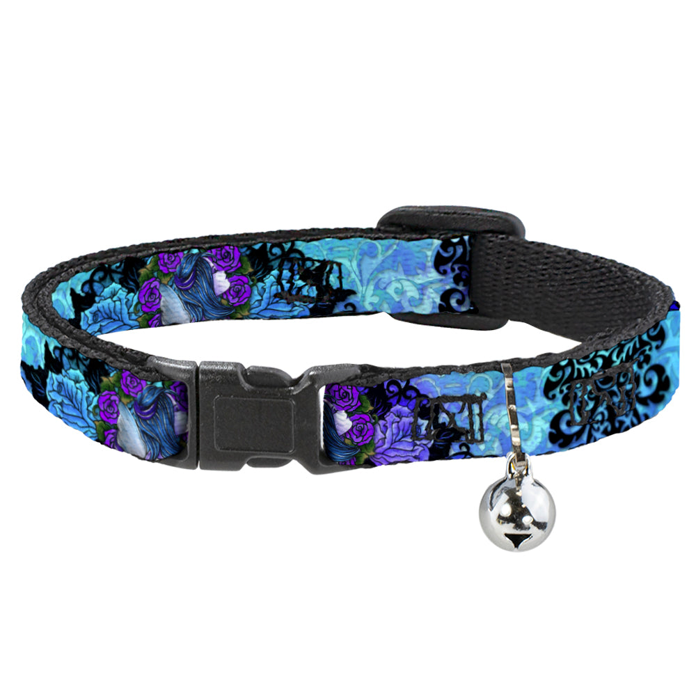 Cat Collar Breakaway - Tattoo Johnny-Fairy Blue Hair Breakaway Cat Collars Tattoo Johnny   