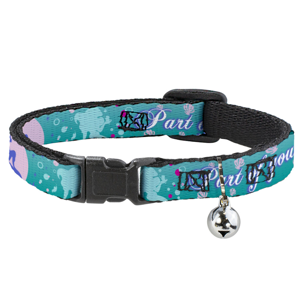 Cat Collar Breakaway - Little Mermaid Silhouette Scenes PART OF YOUR WORLD Blues Breakaway Cat Collars Disney   